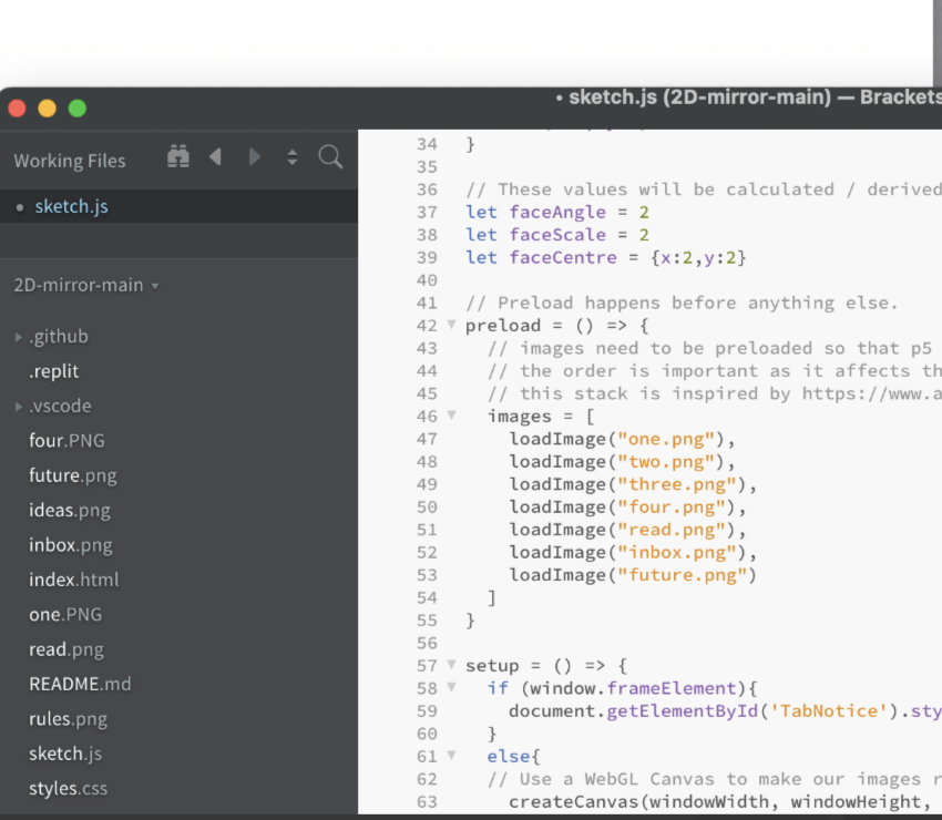Playing around with 2D Mirror and Data Portrait with P5js and BlazeFace.
