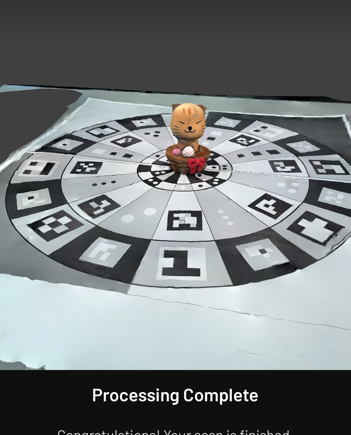 3D scan of kitty cat bobble head.