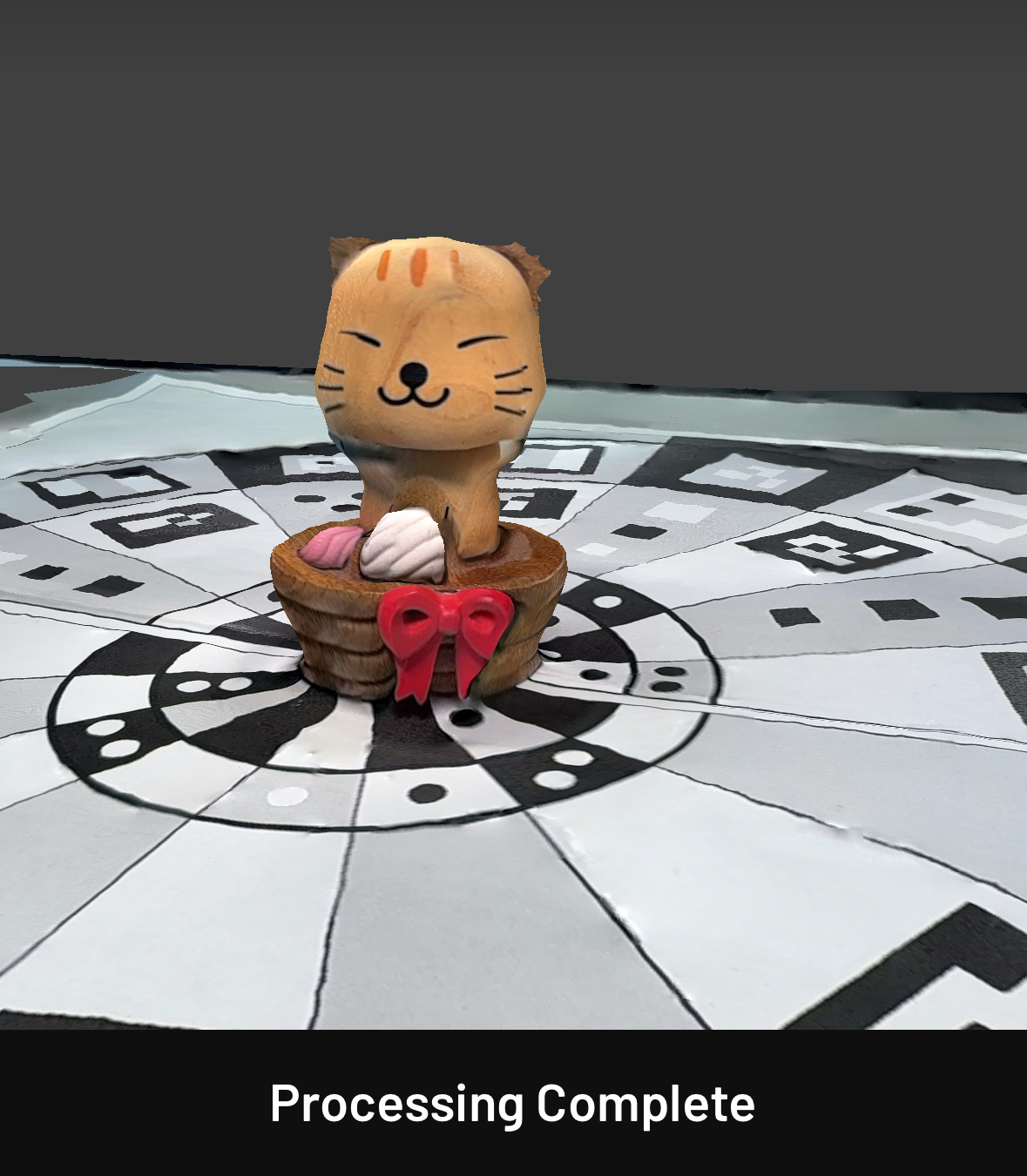 3D scan of kitty cat bobble head.